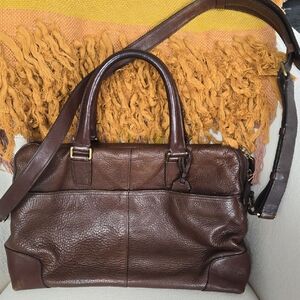 Vintage Coach Dark Brown Leather Satchel Shoulder Bag / Briefcase